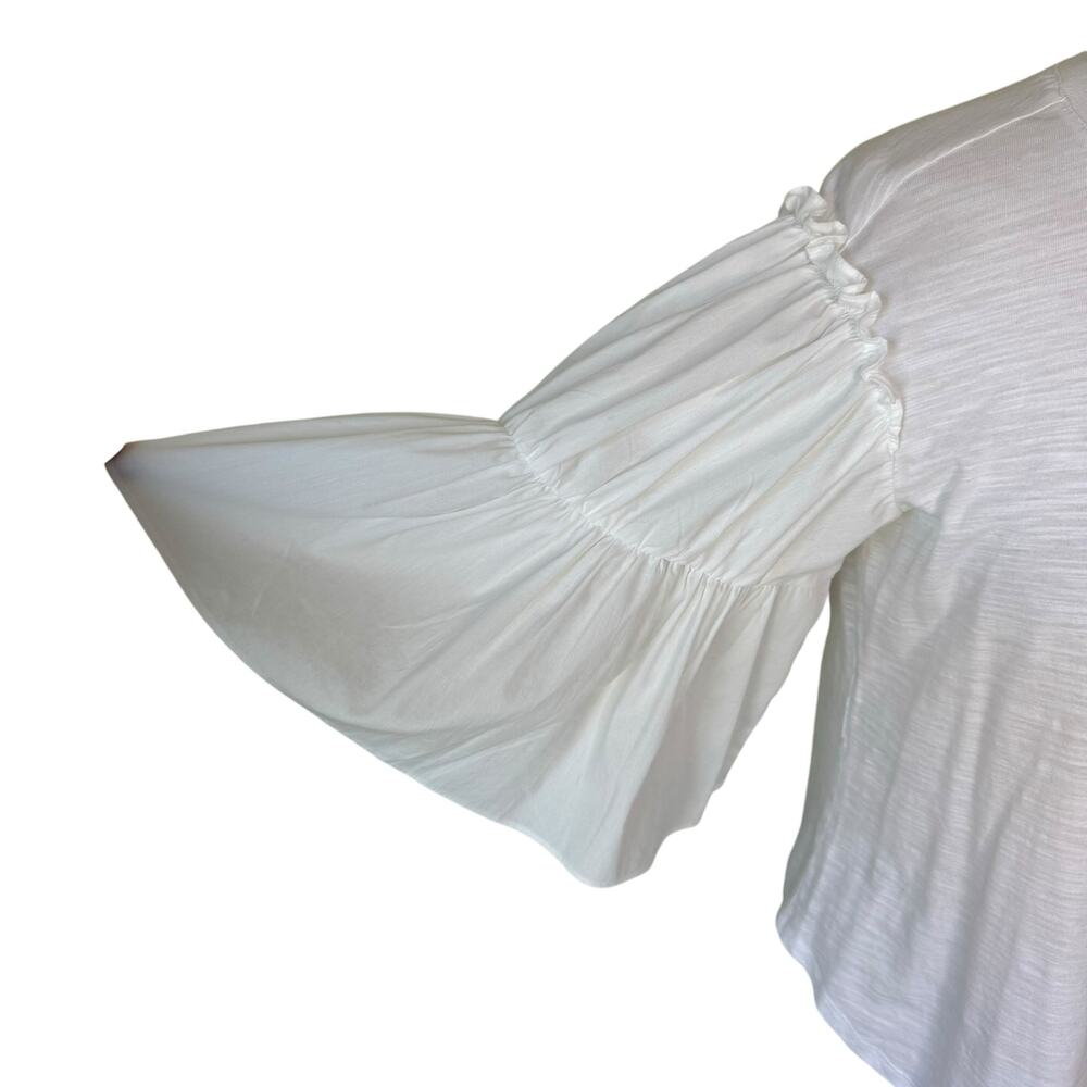 CINQ A SEPT Hailey Ruffle Short Sleeve Top in White Size Small 100% Cotton - Picture 7 of 12